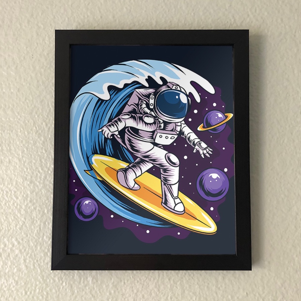 Astronaut Surfer Wall Art